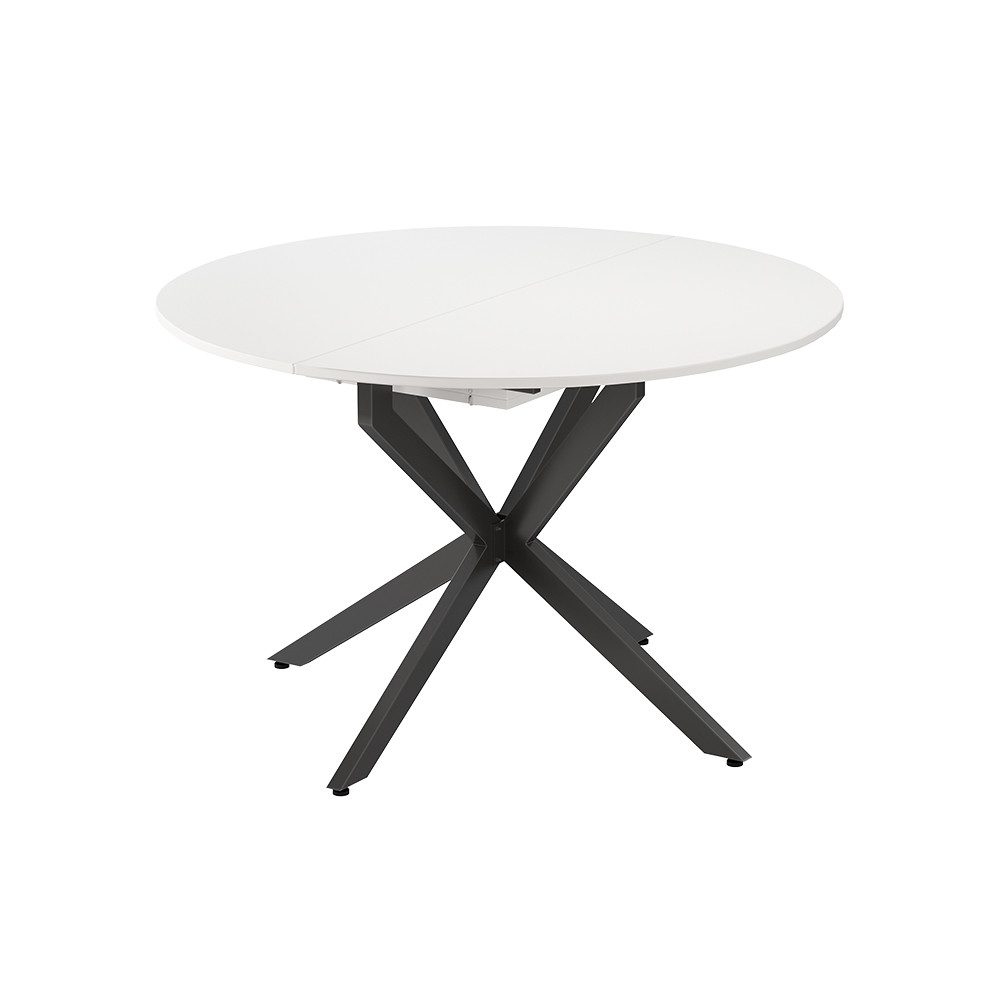 Vicco Esstisch Loyd, Weiß/Schwarz, 120 x 120 cm ausziehbar günstig online kaufen