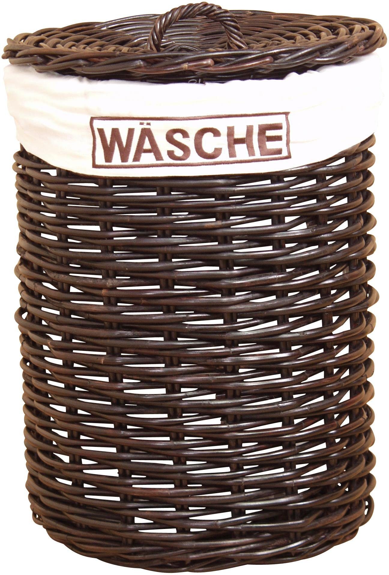 Home affaire Wäschekorb, Rattangeflecht, Höhe cm 65