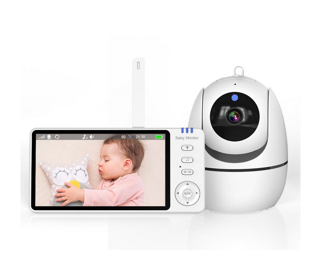 Fine Life Pro Video-Babyphone Babyphone 720P mit Kamera 5 Zoll HD 3500mAh Baby Monitor, VOX-Modus Digitalzoom Nachtsicht Gegensprechen Temperaturanzeige