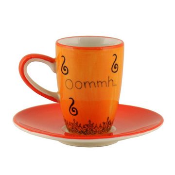 Mila Espressotasse Mila Keramik Espresso-Tasse mit Untere Oommh Morgengruß, Keramik
