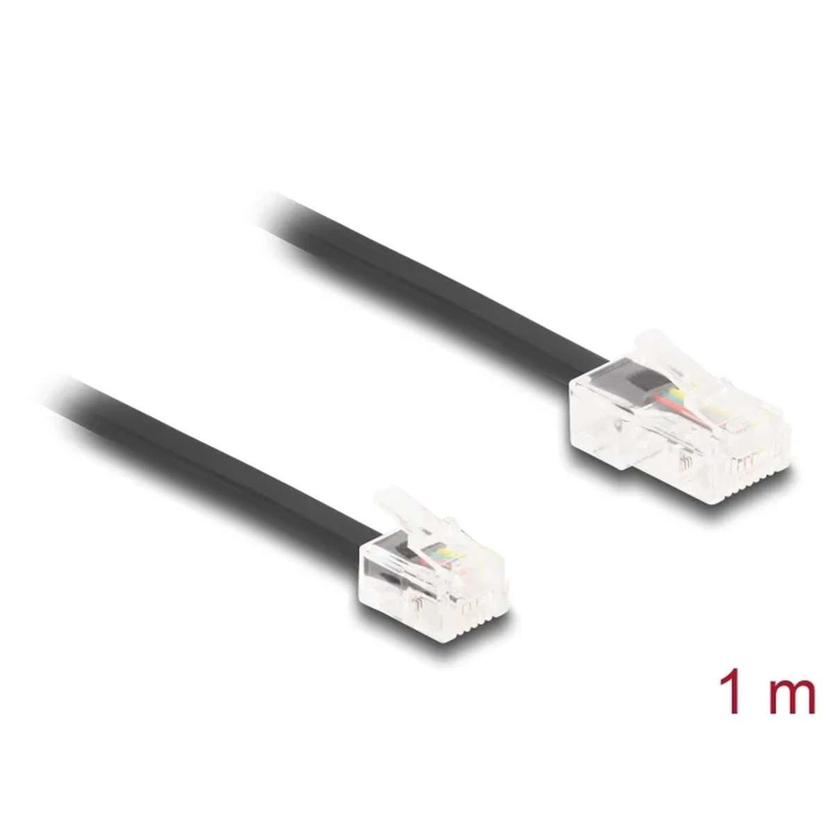 Delock DELOCK Telefonkabel RJ45 Stecker zu RJ11 Stecker schw. 1m Netzwerk-Adapter