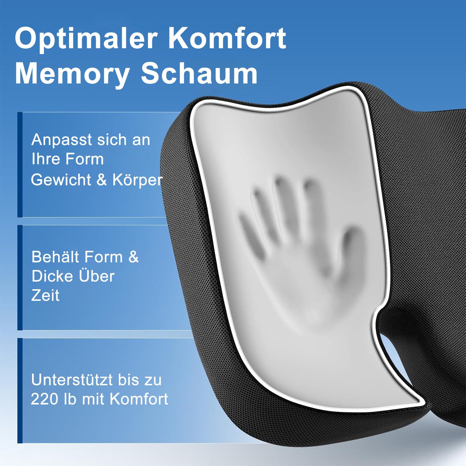 OKWISH Sitzkissen Bull Horn Sitzkissen Memory Foam Orthopädie-Kissen, Verbe günstig online kaufen