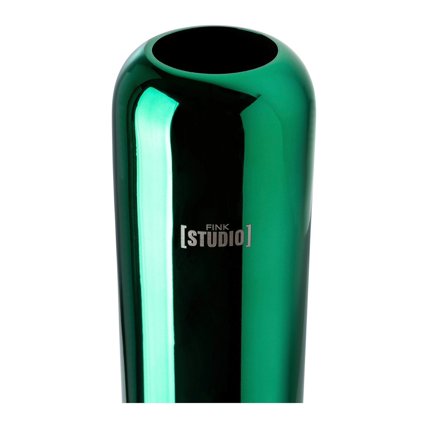 FINK STUDIO Tischvase HIGH END Vase - grün - Edelstahl - H. 22,5cm x Ø 8cm - Tischvase (1x Vase, 1 St., Blumenvase - Vasen - Tischdeko - Deko), Blumenvase Vasen Tischdeko - Elegante Deko für Ihr Zuhause