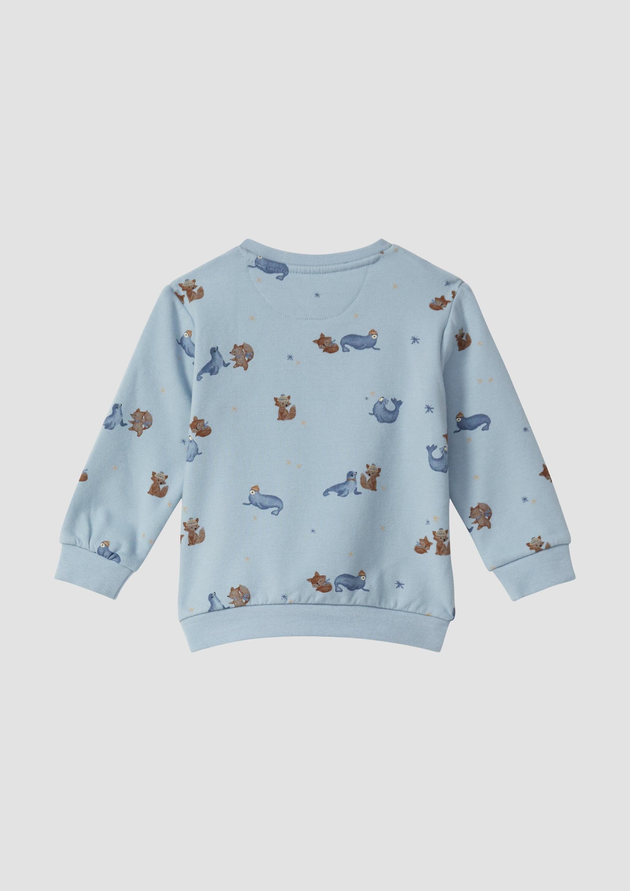 s.Oliver Sweatshirt Sweatshirt Kuscheliges Sweatshirt mit All-over-Print