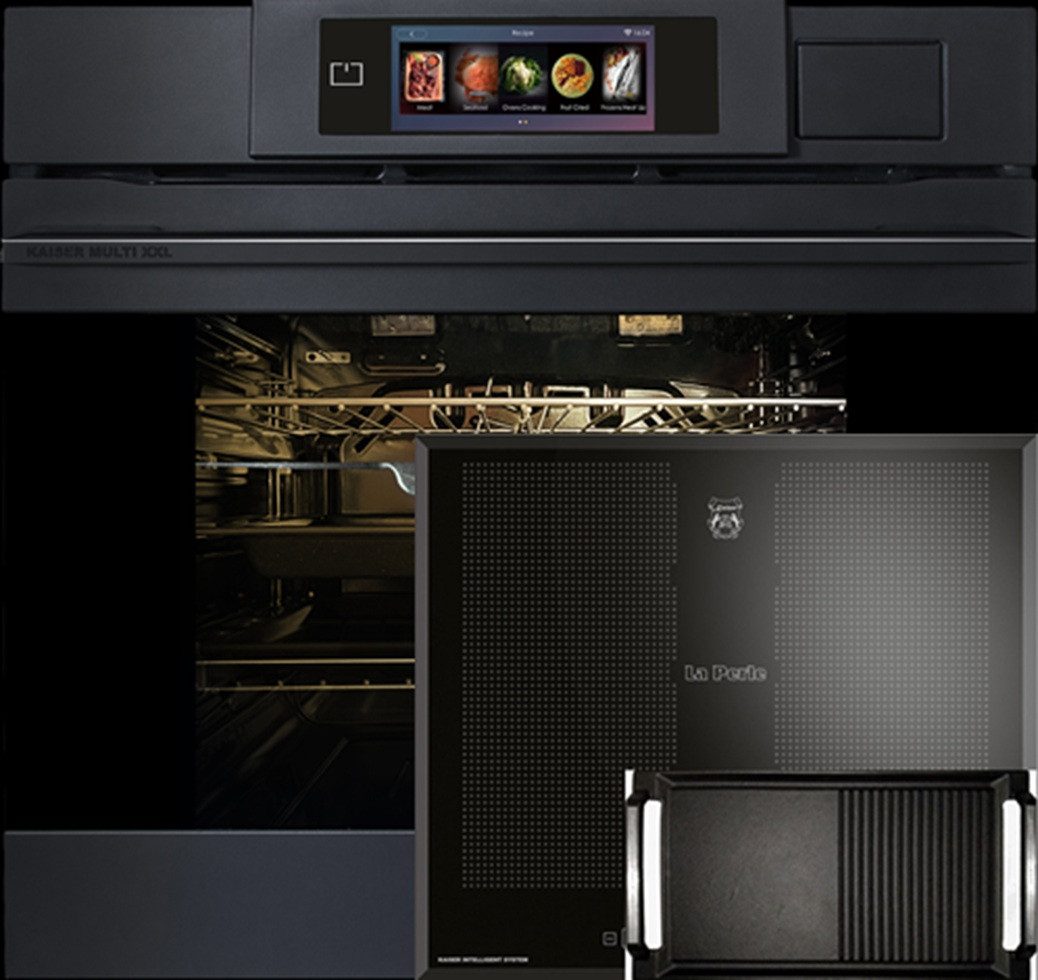 Kaiser Küchengeräte Backofen-Set Herd Set Autark Einbaubackofen XXL Multi 37,Multifunktions-Elektro-Dampfbackofen mit Dampfreinigung, 60 cm+Induktions-Kochfeld 60 cm FREE ZONE mit 2 FLEX Induktions-Zonen EH 6341+KCT 61 FI+Grillplatte, mit 1-fach-Teleskopauszug