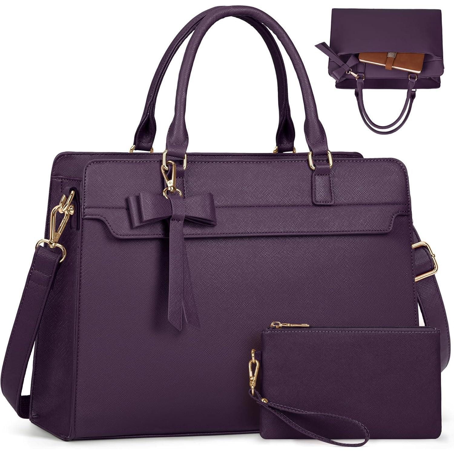 Laptoptasche Handtasche Damen 15.6 Zoll Laptoptasche Wasserdicht PU Leder