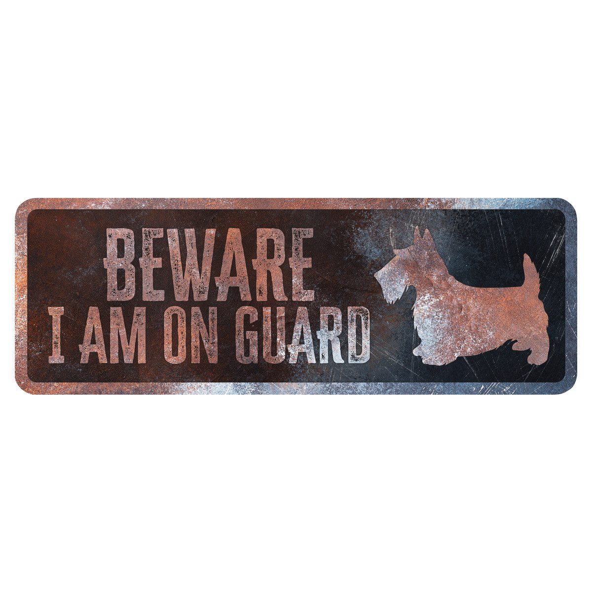 D&D Warnschild Warnschild Terrier Englisch rostig