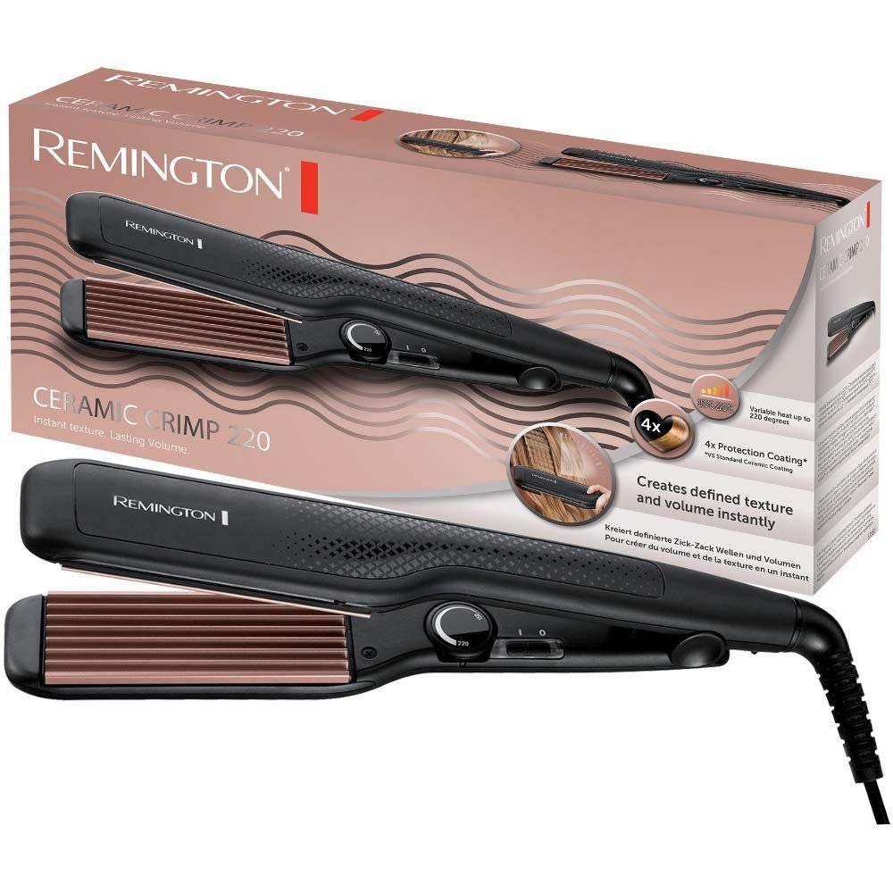 Remington Glätt- und Lockenstab Kreppeisen Crimper Ceramic Crimp 220 S3580 Zick-Zack Wellen Keramik