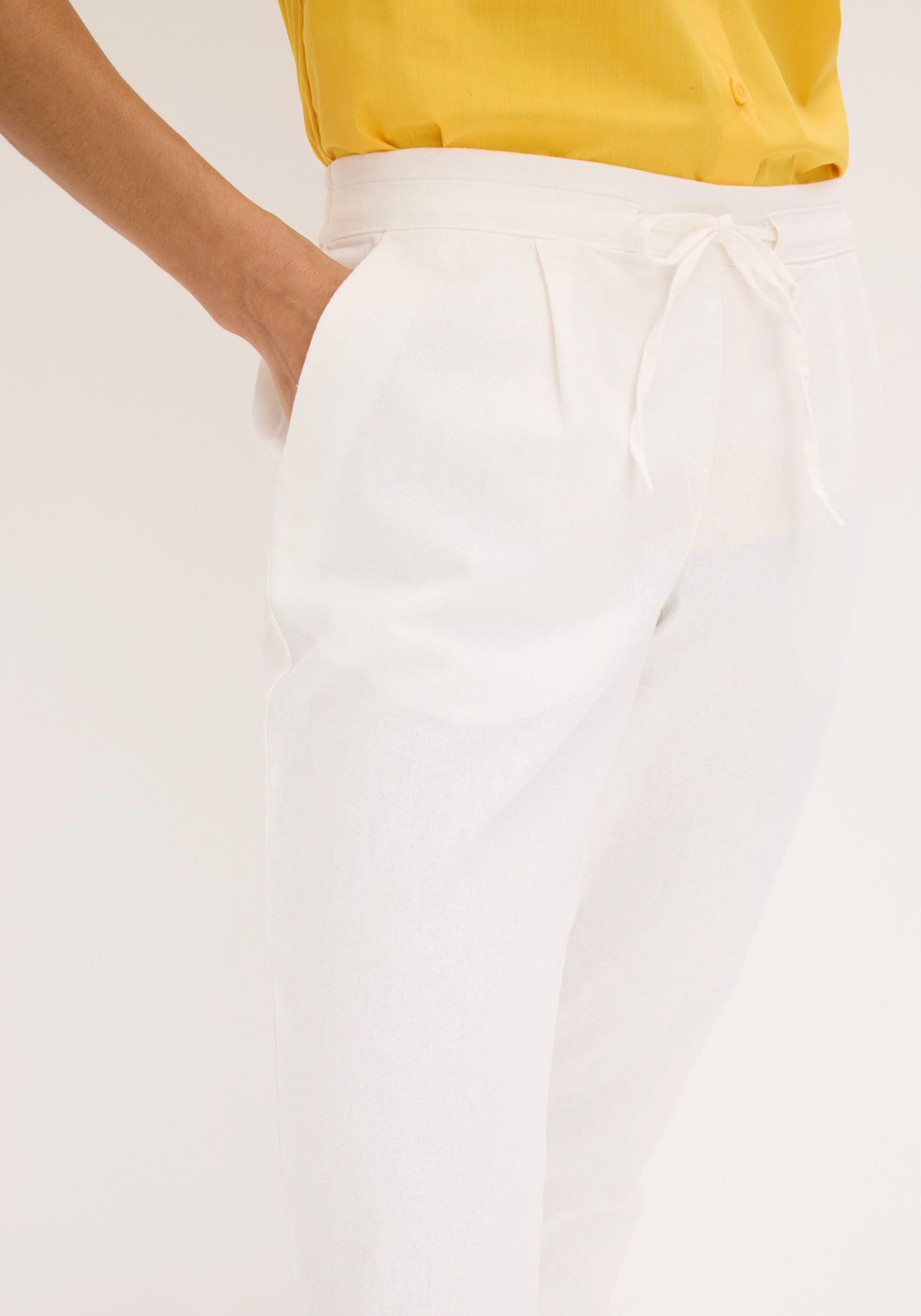bonprix Leinenhose aus Leinen und Baumwolle, Regular Fit, mit elastischem Gummibund