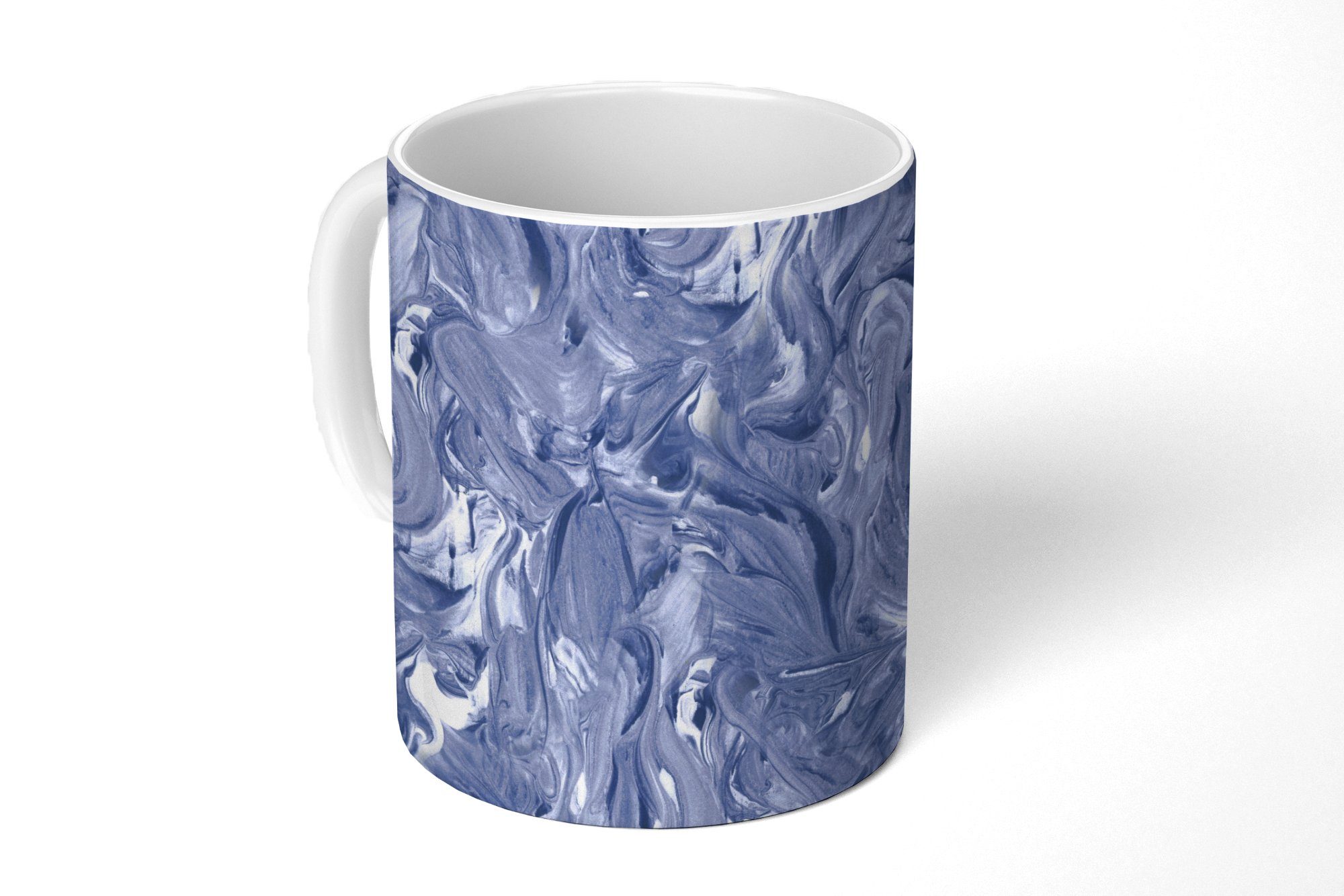 MuchoWow Tasse Blau - Farbe - Marmor - Muster, Keramik, Kaffeetassen, Teetasse, Becher, Teetasse, Geschenk