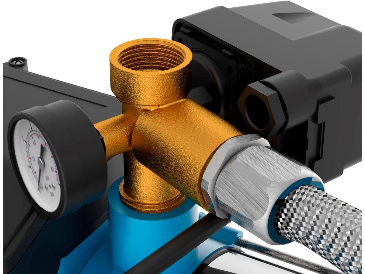 Güde Hauswasserwerk MP 120/5A 24 LT, 1300 W, 5400 l/h Fördervolumen, max Ansaughöhe 7,5m, 24 l Kesselinhalt