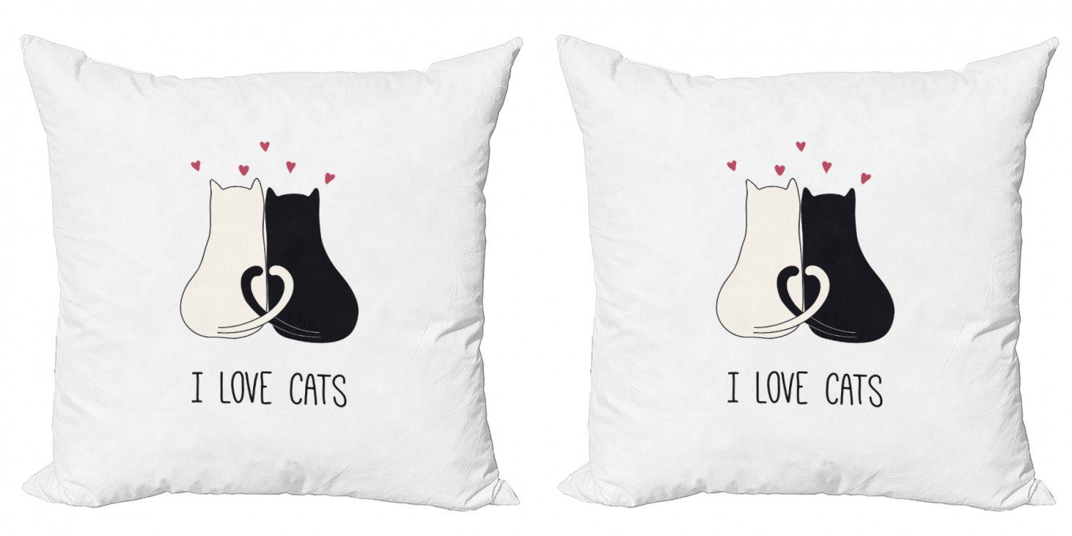 für Liebe Digitaldruck, Katzen-Liebhaber Doppelseitiger Stück), Abakuhaus (2 Ideal Modern Kissenbezüge Accent Cuddle