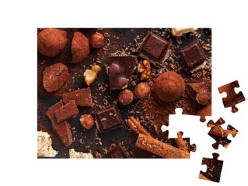 puzzleYOU Puzzle Verschiedene süße hausgemachte Schokoladenpralinen, 48 Puzzleteile, puzzleYOU-Kollektionen Schokolade, Süßigkeiten, Essen und Trinken