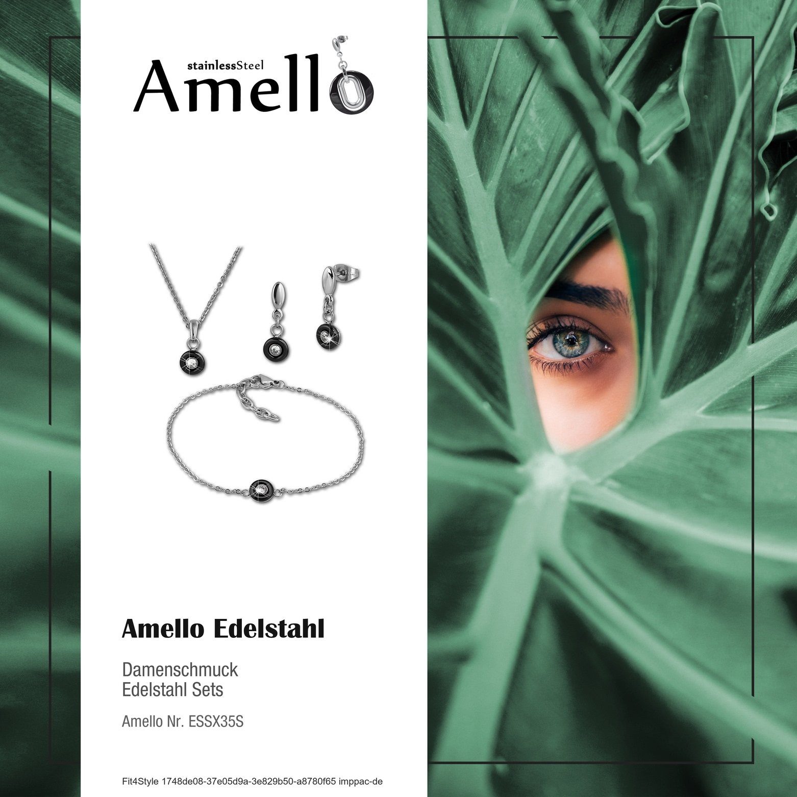 Amello Schmuckset Amello Edelstahlschmuckset Keramik (3-tlg., Schmucksets), Damen Schmucksets, Edelstahl (Stainless Steel), Farbe: silberfarben, s