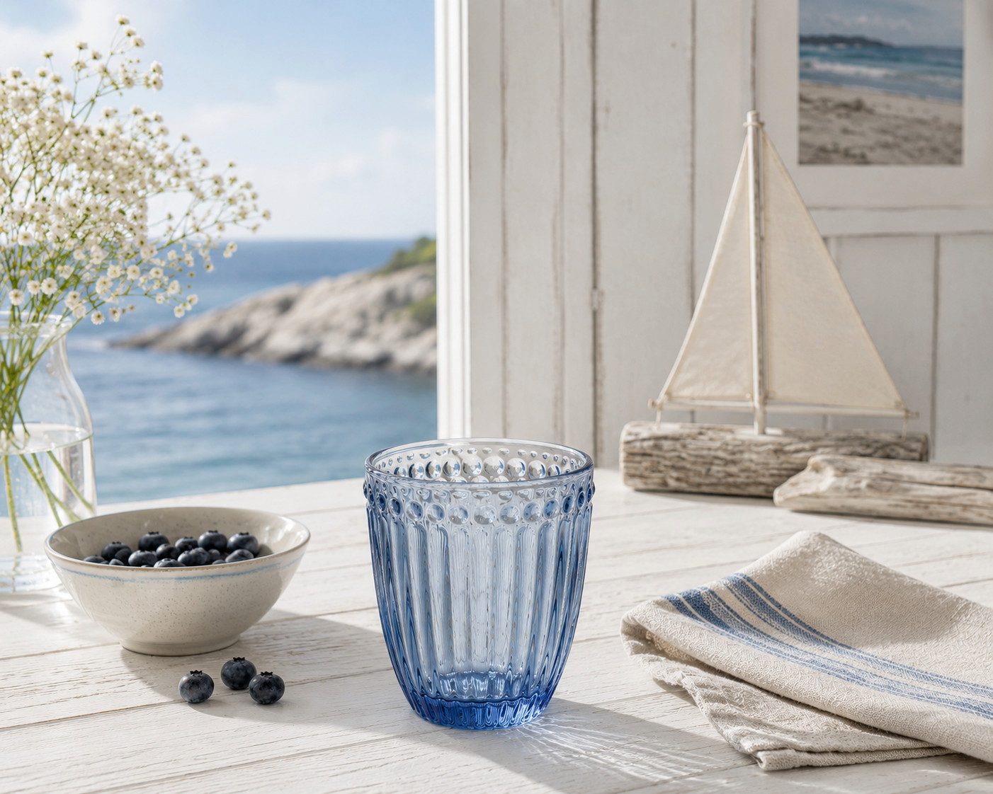 Greengate Glas GreenGate Wasserglas Alice Blau