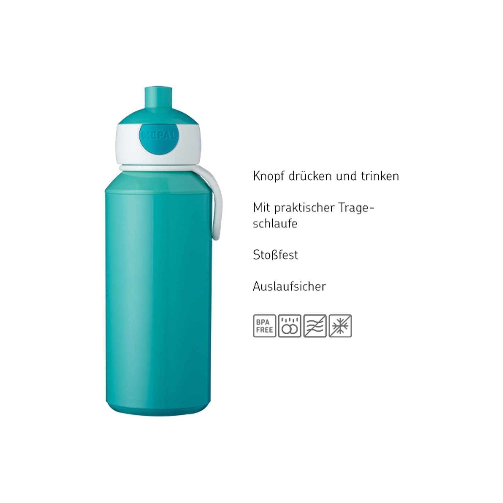 Trinkflasche Campus Pop-Up Flip-Up + blau Trinkflasche Ersatzdeckel Mepal