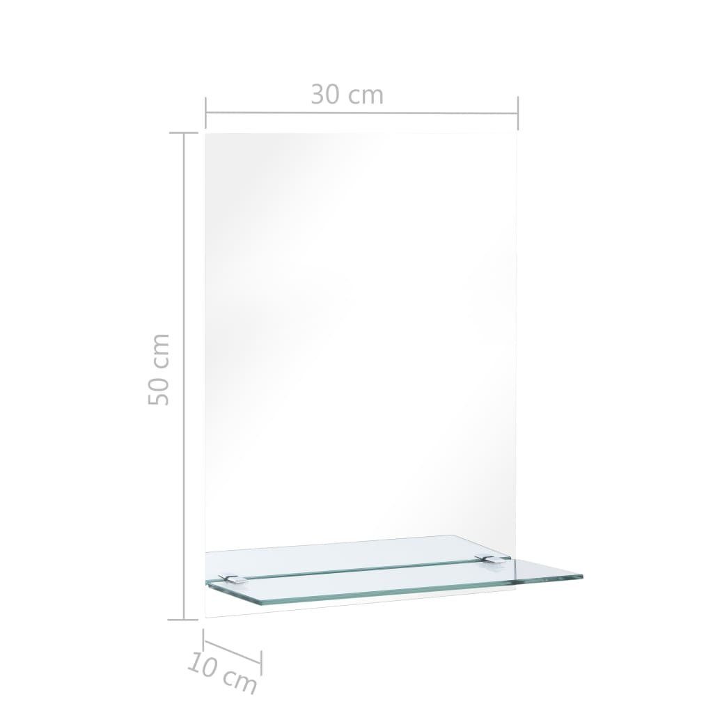 furnicato Wandspiegel cm Hartglas Regal mit 30×50