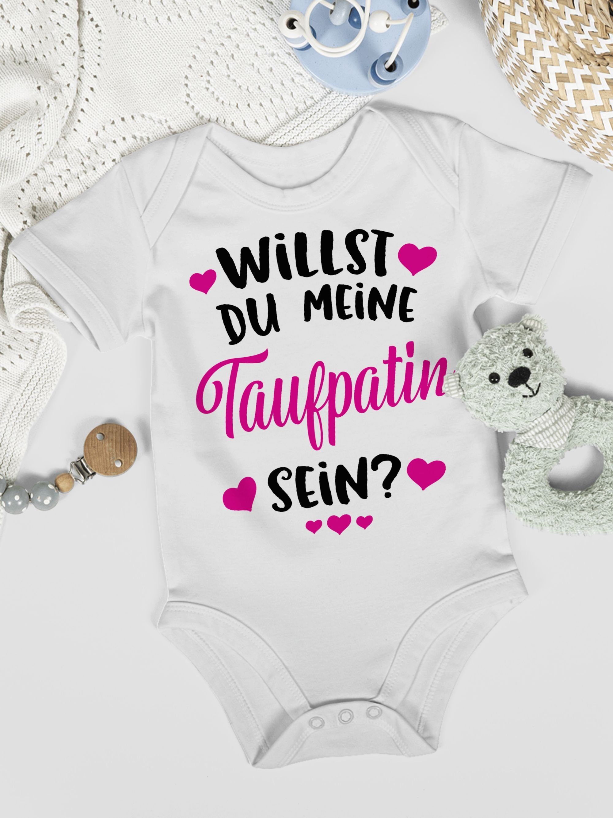 - Willst fuchsia Taufpatin sein? Weiß Baby Shirtracer du Patentante meine Shirtbody 1