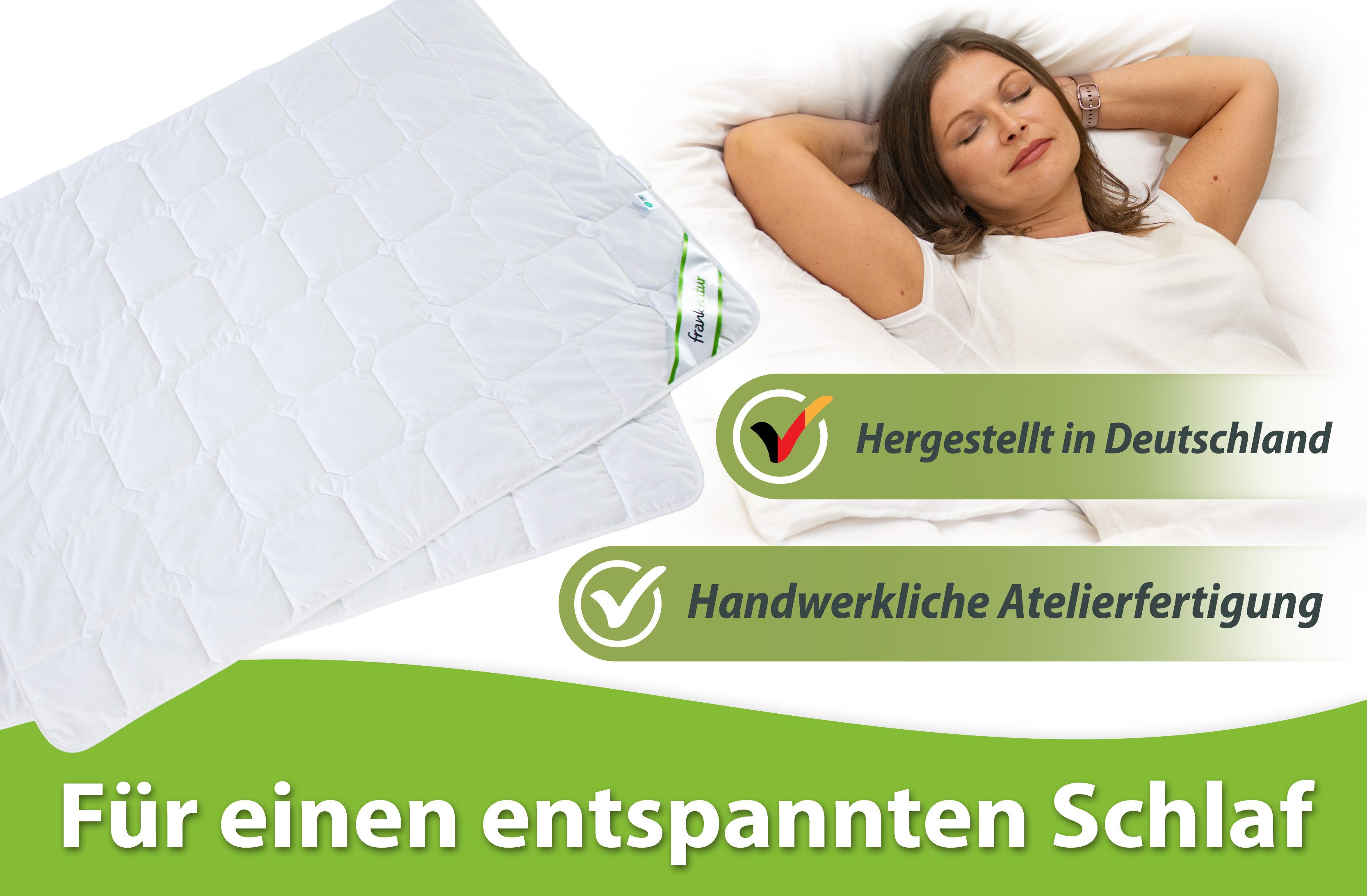 franknatur Naturfaserbettdecke Sommerdecke Lyocell, Füllung: 100% Lyocell/Tencel®, Bezug: 100% Baumwolle, extraleichte temperaturausgleichende Sommer-Bettdecke – Bild 5 von 5