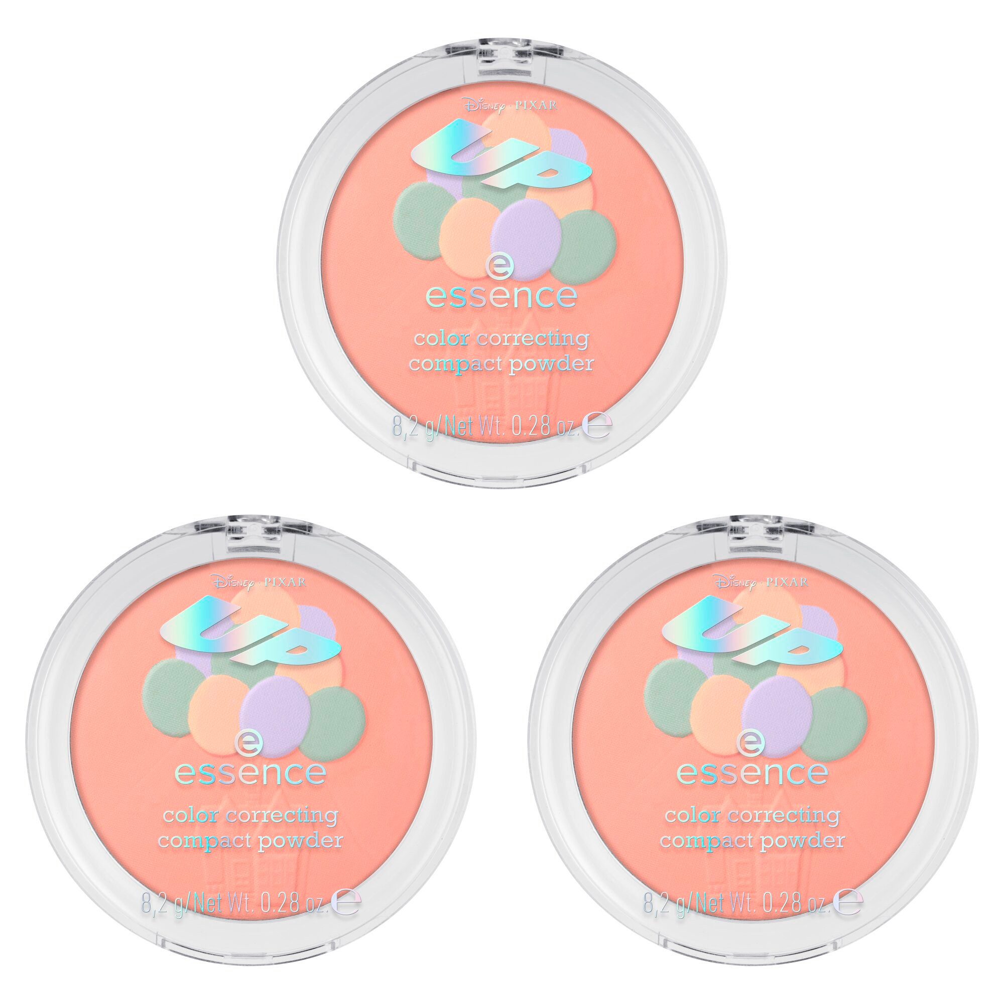 Essence Puder Disney Pixar Up color correcting compact powder, 3-tlg., mit hochwertiger Formel