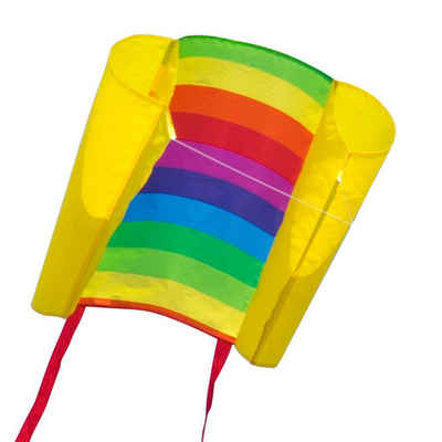 CiM Flug-Drache Beach Kite Rainbow - Einleiner, (Set, 2-tlg), Praktische kleine Tasche mit Reißverschluss