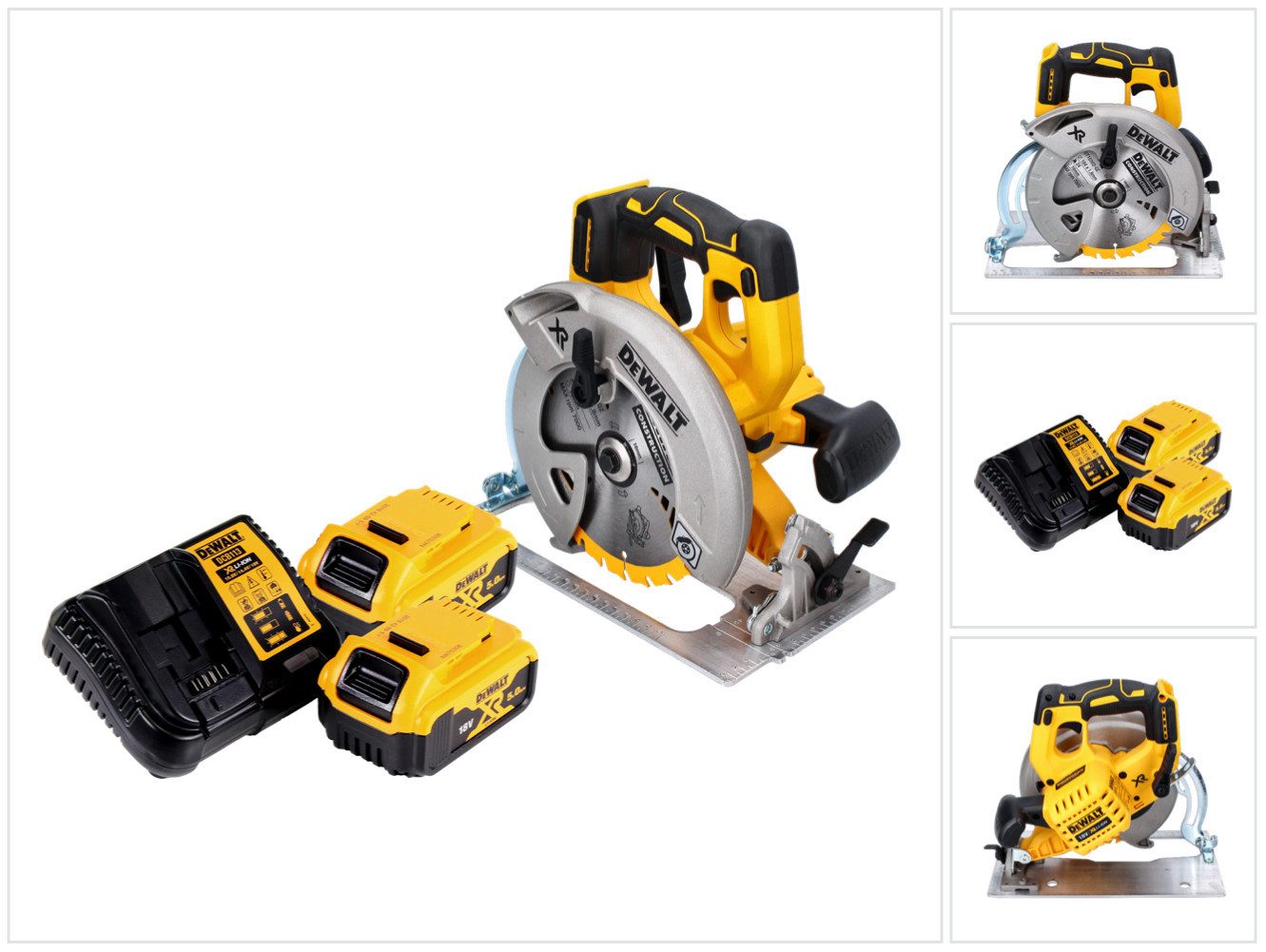 DeWalt Kompakt-Handkreissäge DCS 570 P2 Akku Handkreissäge 18 V 184 mm Brushless + 2x Akku 5,0 Ah