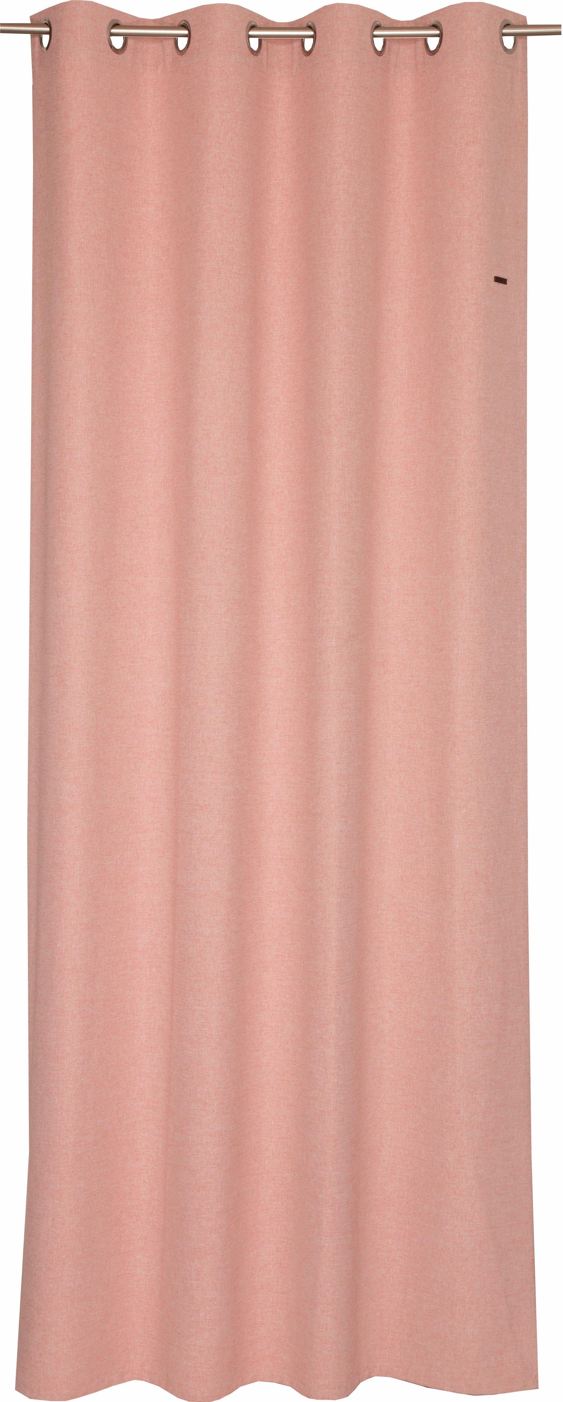 Vorhang Harp, Esprit, Ösen (1 St), blickdicht, Microfaser, HxB: 250x140, Blickdicht, mit Lederlabel, (BxH) 140 x 250 cm rosé