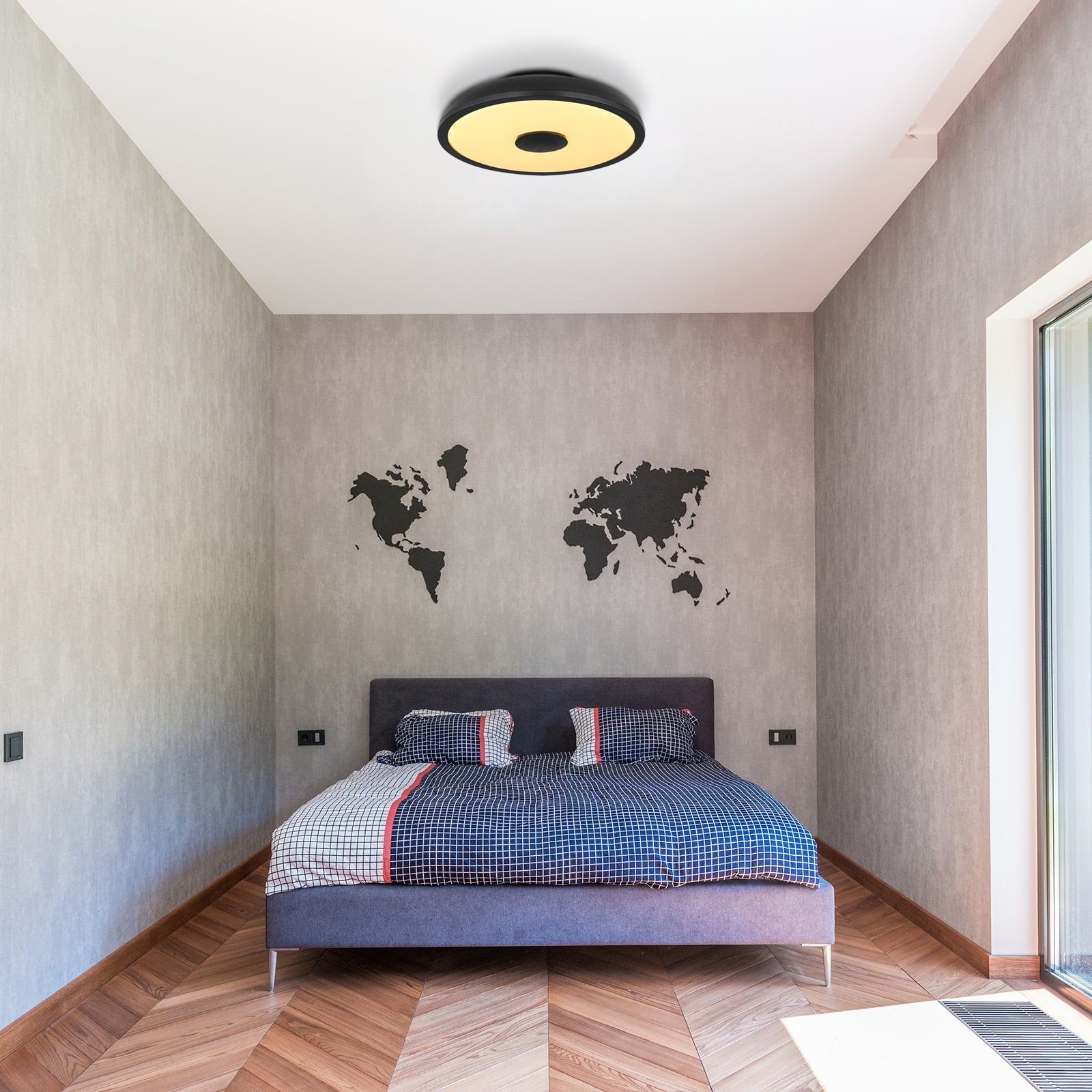 Wohnzimmer LED Deckenlampe Deckenleuchte GLOBO Fernbedienung Globo Dimmbar Deckenleuchte