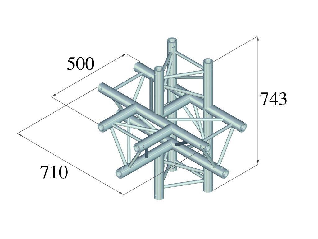 Thumbnail - Alutruss Rahmentraverse ALUTRUSS TRILOCK 6082AT-51 5-Weg-Stück \
