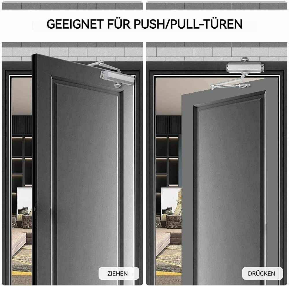 BlingBin Türschließer Automatischer Einstellbarer Hydraulischer Türschließer, 1pcs, mit Gestänge, (1er Set, 1-tlg), Torschließer 25-45 Kg