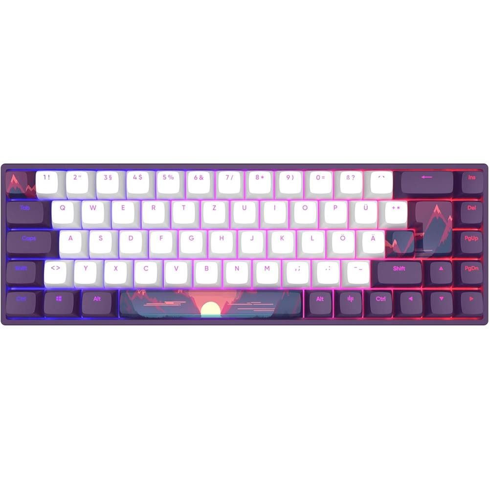Dark Project 68 Sunrise ISO DE Gaming Tastatur RGB mechanisch 65% HotSwap Gaming-Tastatur (Switches: G3MS Sapphire (linear, pre-lubed)