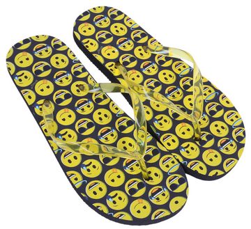 Sarcia.eu Schwarz-gelbe Flip-Flops mit Emoticons, gelbe Streifen 30-31 EU Badezehentrenner