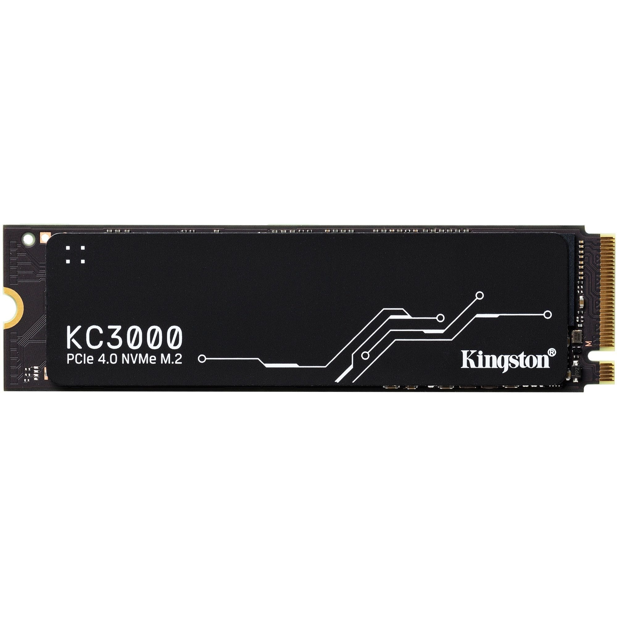 Kingston KC3000 1TB M.2 2280 NVMe SSD 1000GB interne SSD (1 TB) M.2" 7000 MB/S Lesegeschwindigkeit, 6000 MB/S Schreibgeschwindigkeit, PCIe Gen4 x4, Phison E18, 3D TLC NAND, Graphen-Heatspreader