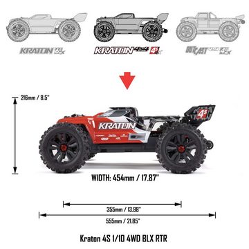 Arrma RC-Buggy Arrma KRATON 4X4 4S V2 BLX RC Speed Monstertruck RTR 1/10 grün