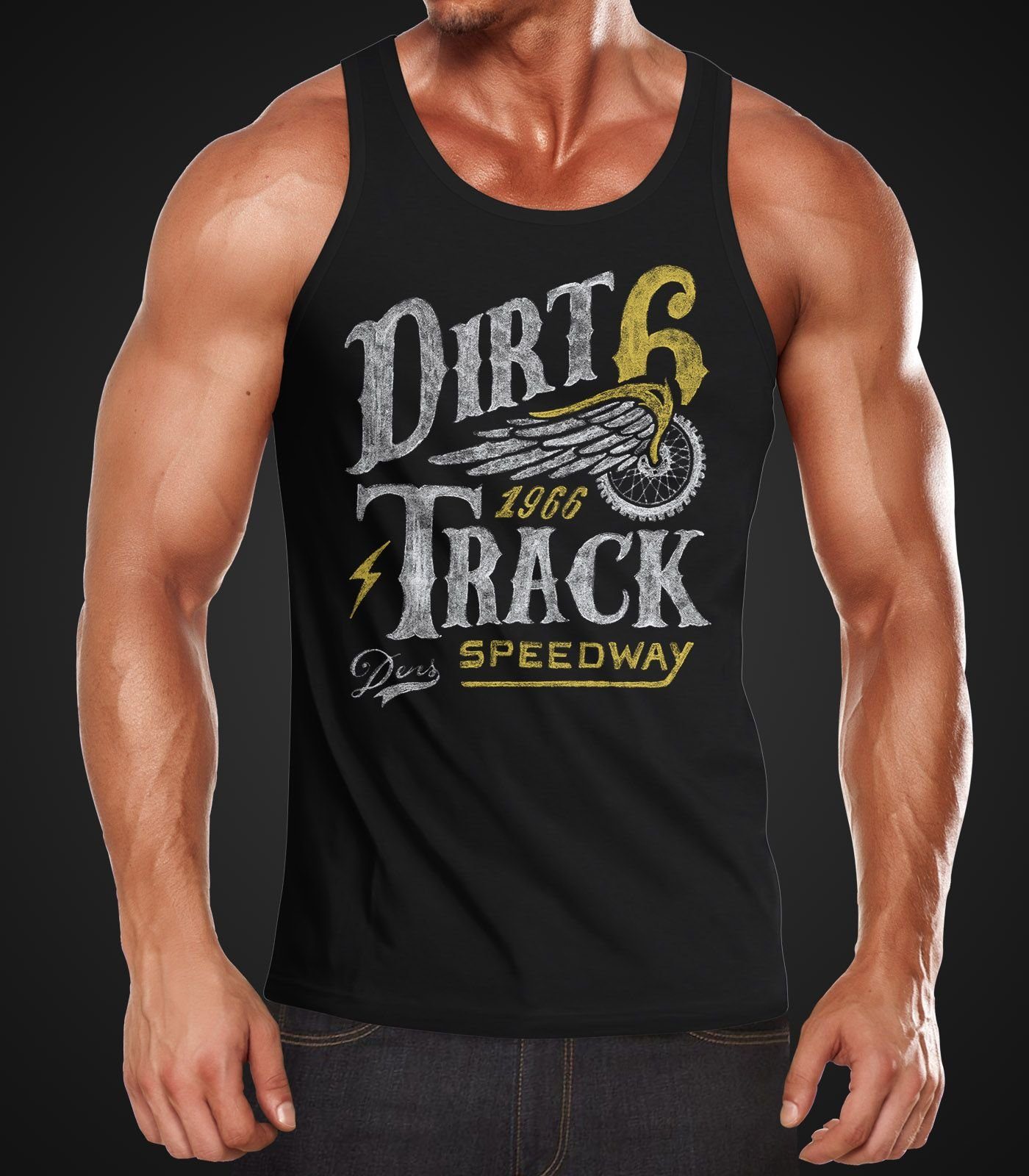 Neverless Tanktop Herren Tank-Top Dirt Track Racing Muskelshirt Muscle Shir günstig online kaufen