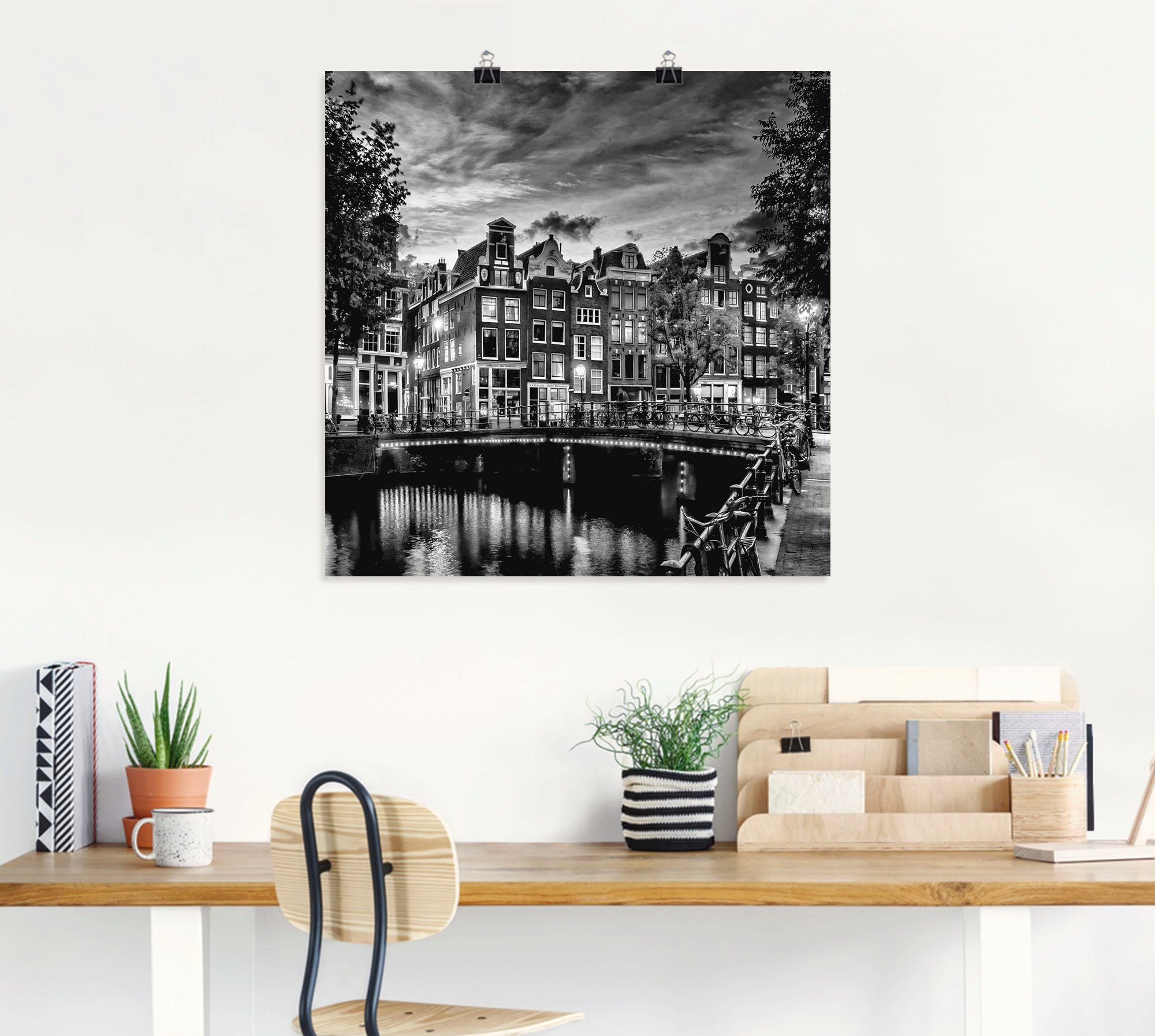 Wandaufkleber Amsterdam Alubild, versch. als Größen oder (1 Wandbild Amsterdam Leinwandbild, Poster St), Abendidylle, in Artland