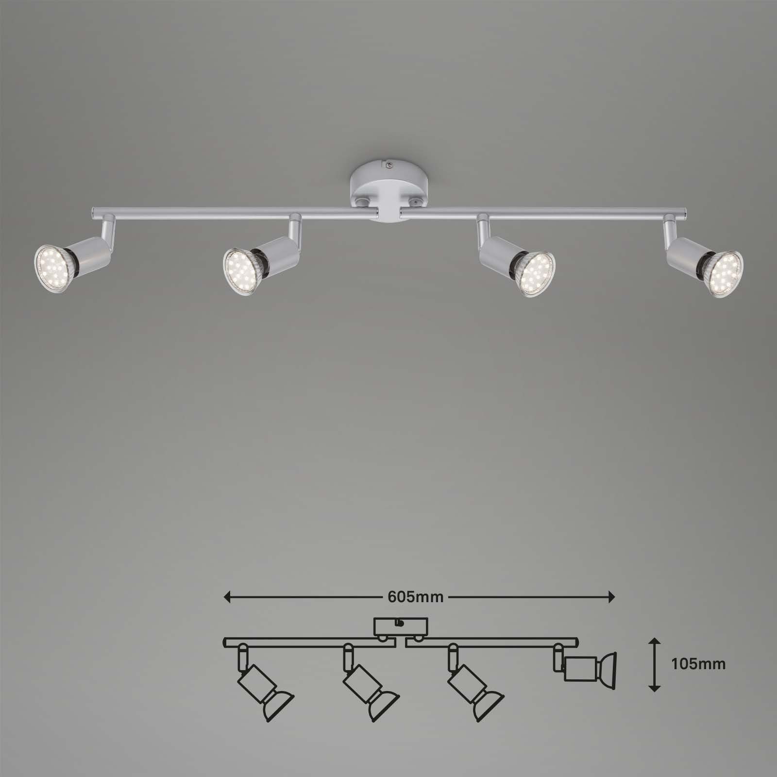 Briloner Leuchten 2906-044, Deckenspots titanfarbig, LED wechselbar, Warmweiß, Deckenlampe LED GU10