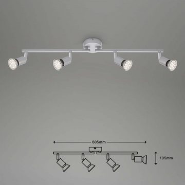 Briloner Leuchten LED Deckenspots 2906-044, LED wechselbar, Warmweiß, titanfarbig, GU10, Deckenlampe