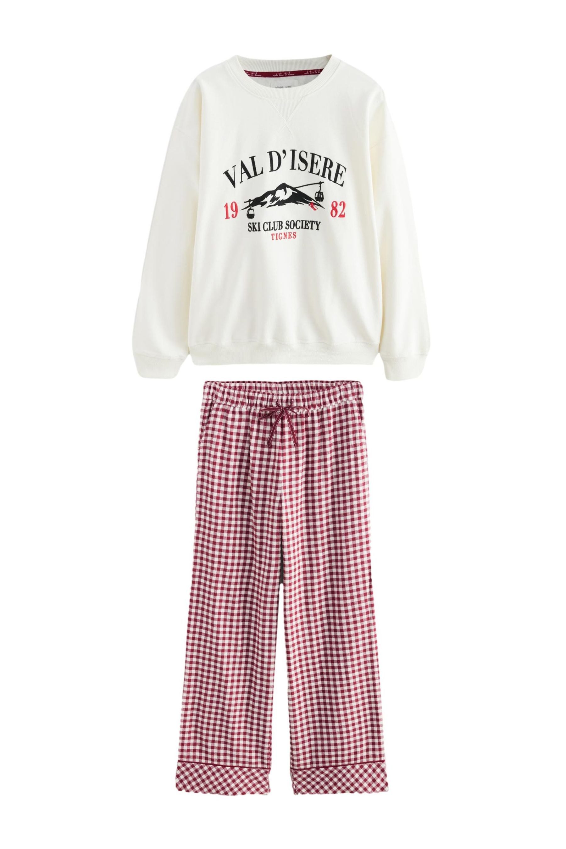 Pyjama Schlafanzug aus Sweatmaterial und Flanell