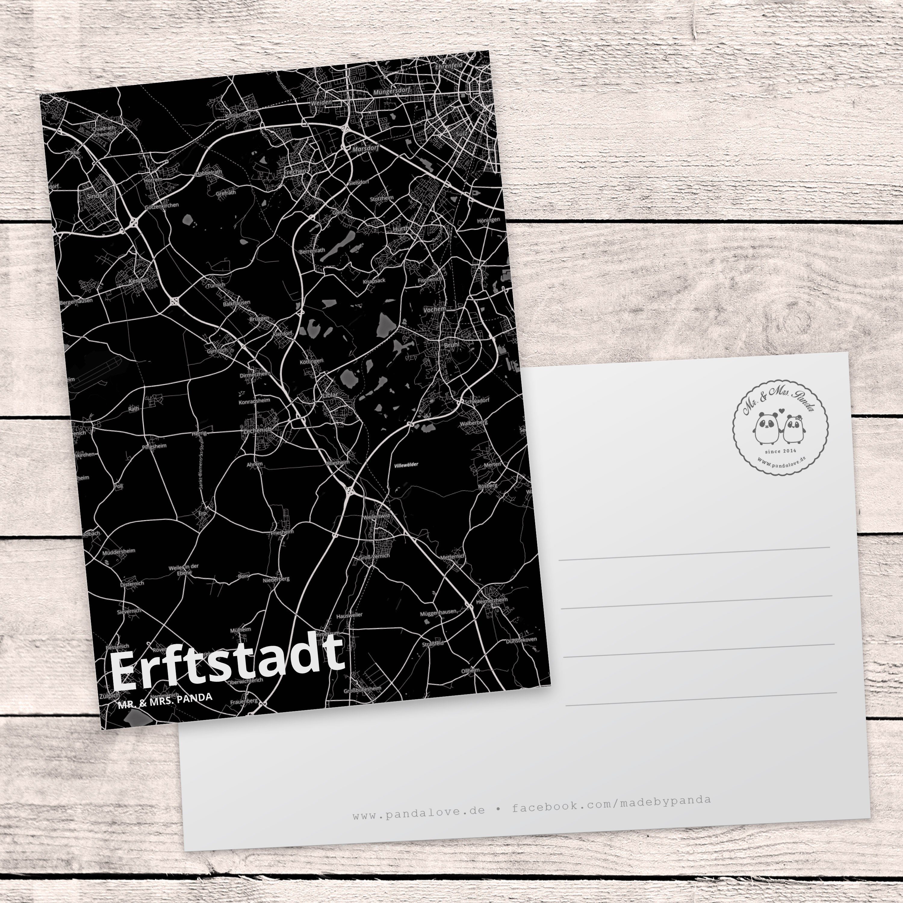 Panda - & S Erftstadt Dorf Stadt Landkarte Geschenk, Mr. Karte Geschenkkarte, Mrs. Map Postkarte