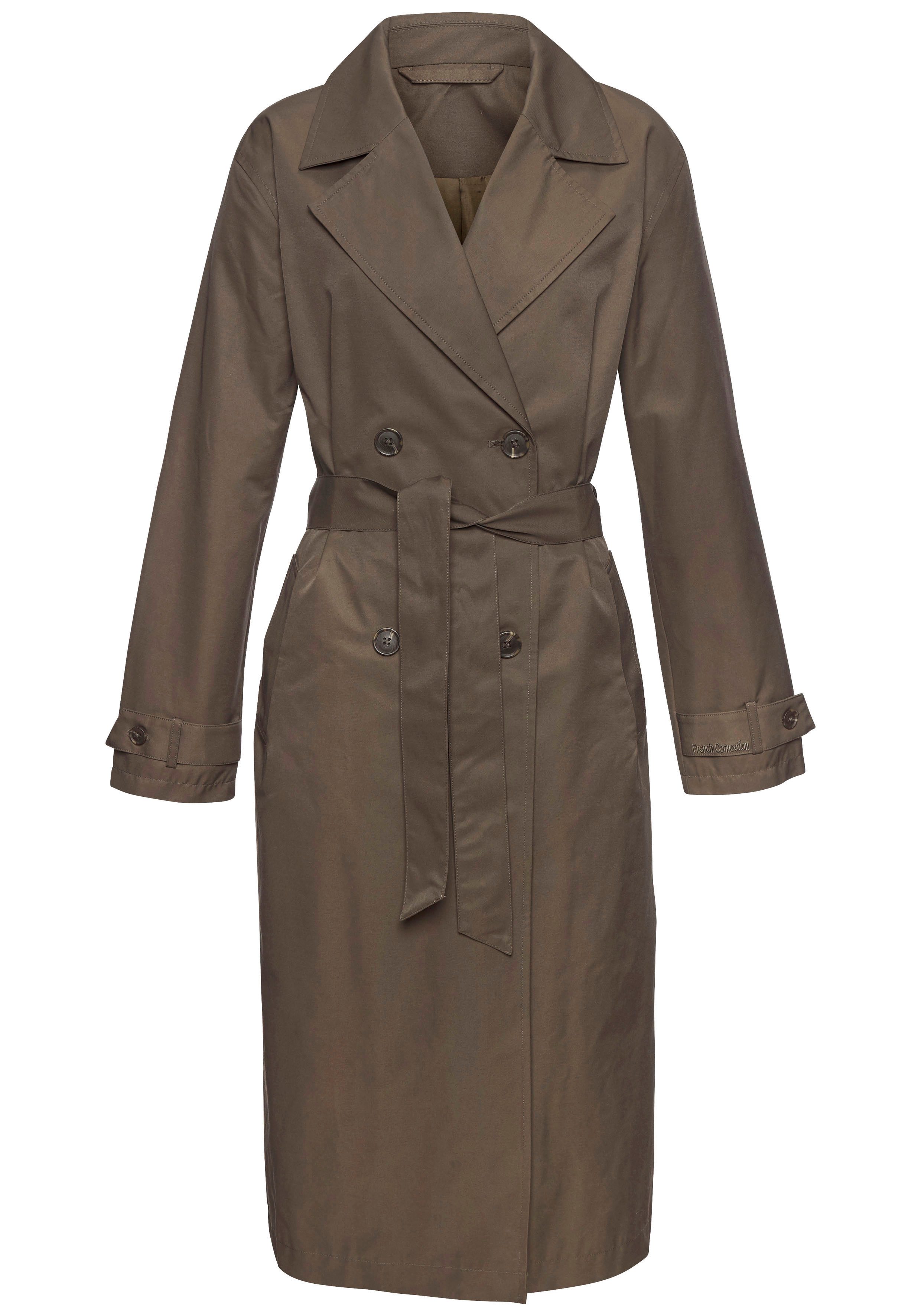 French Connection Trenchcoat mit Bindegürtel, doppelreihiger Knopfverschluss. € 149,99