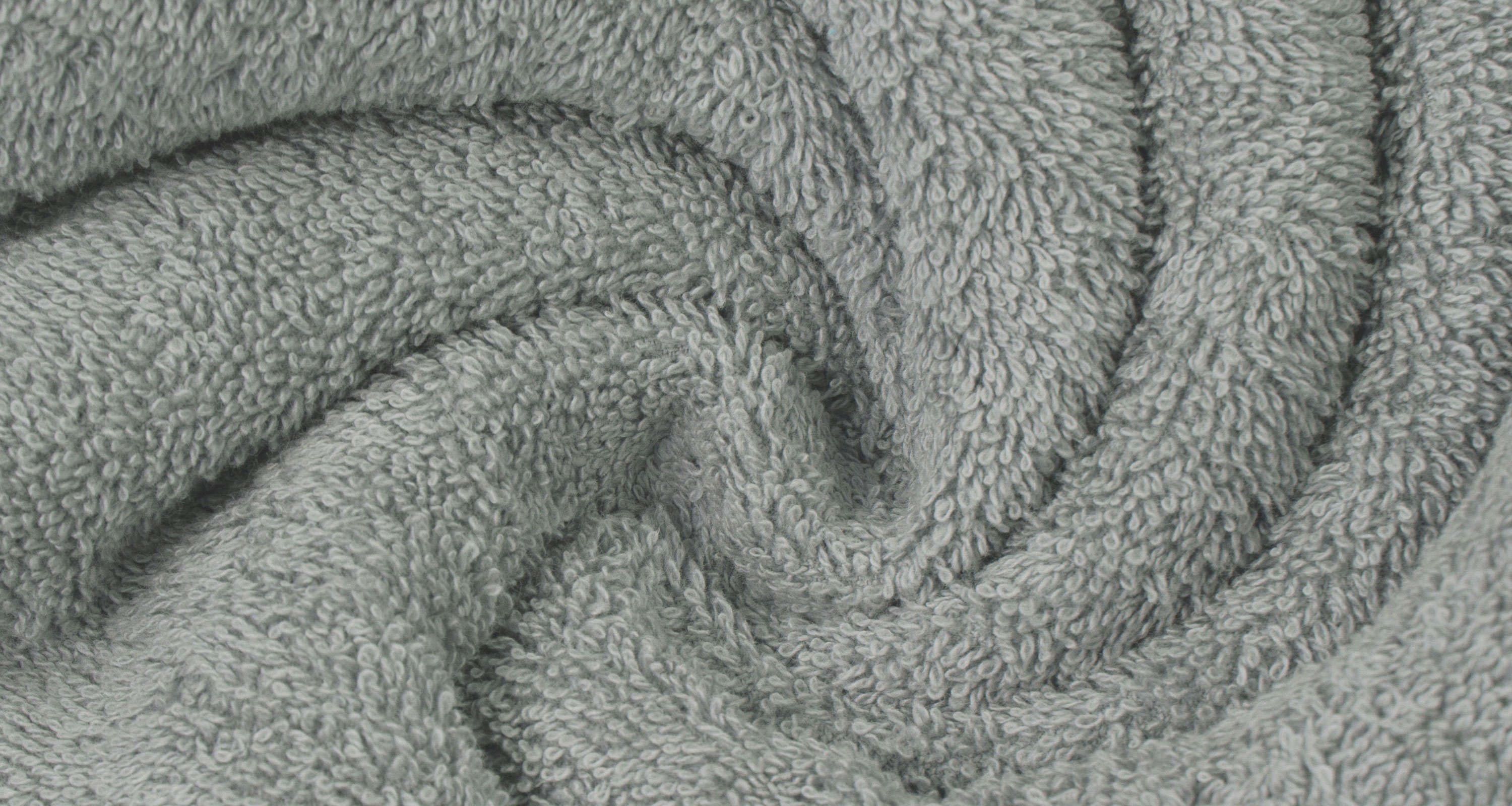 100% 100 Baumwolle, ZOLLNER Kapuzenhandtuch, mit grau x cm, 100 Walkfrottee Einstickung (1-St),