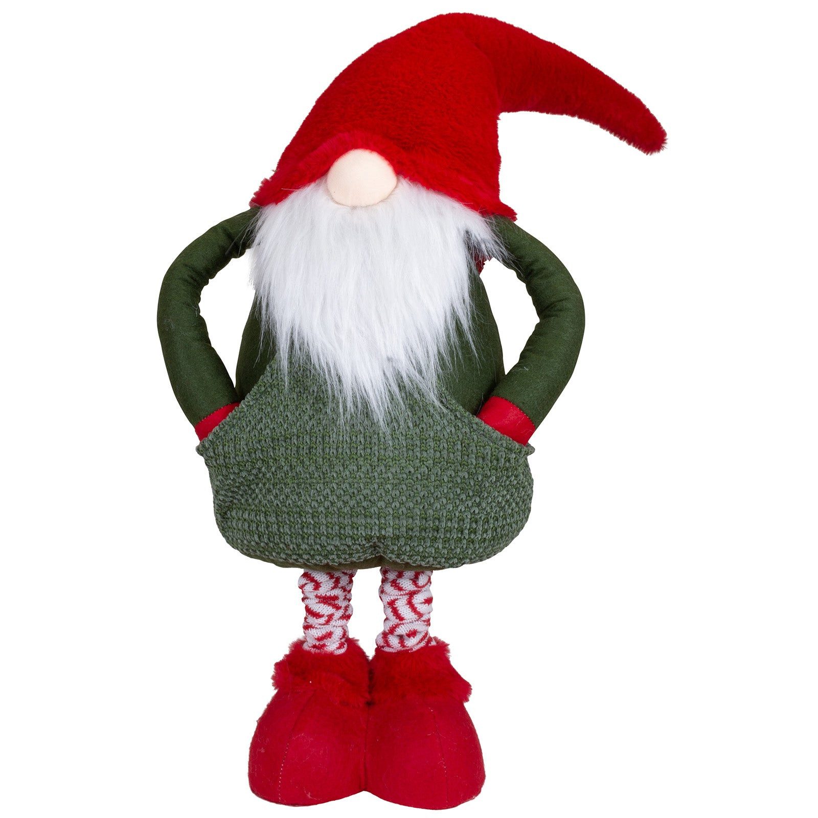 Christmas Paradise Wichtel XL Weihnachtsfigur 50-85 cm (90-125 cm) (Dekofigur, 1 St., Gnom), ausziehbare Teleskopbeine, rot-grün