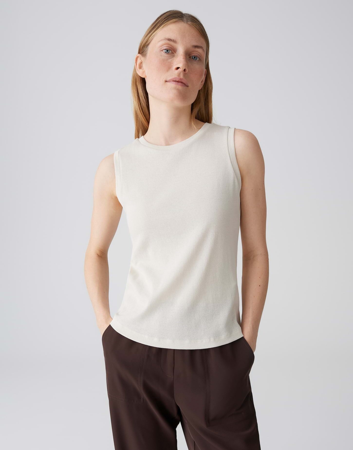 OPUS Kurzarmshirt Tanktop aus nachhaltigem Baumwoll-Mix Weicher Griff, elas günstig online kaufen