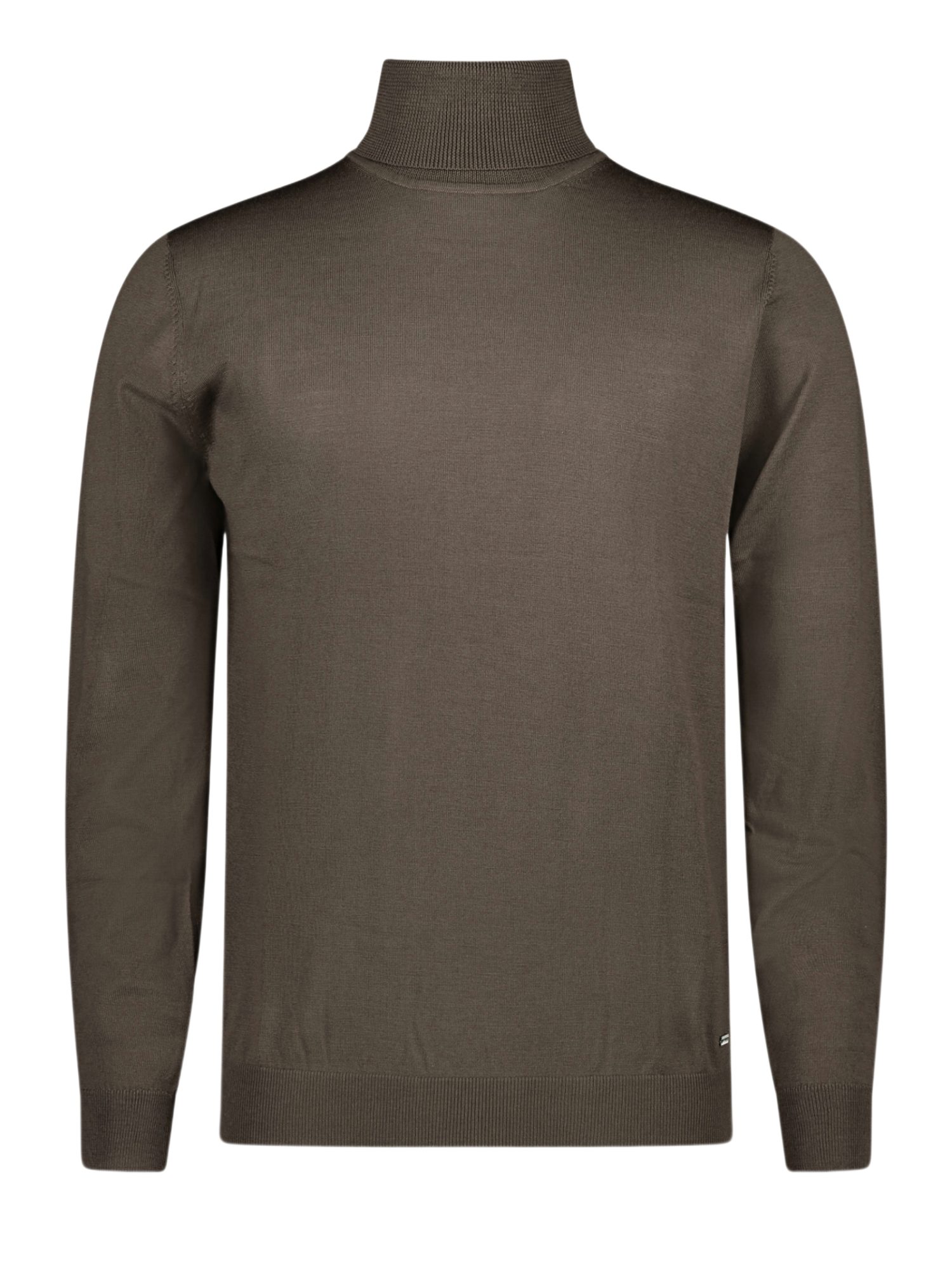 Roy Robson Strickpullover braun,Casual,Wolle,Unifarben,Rollkragen,Lang,Regular Fit