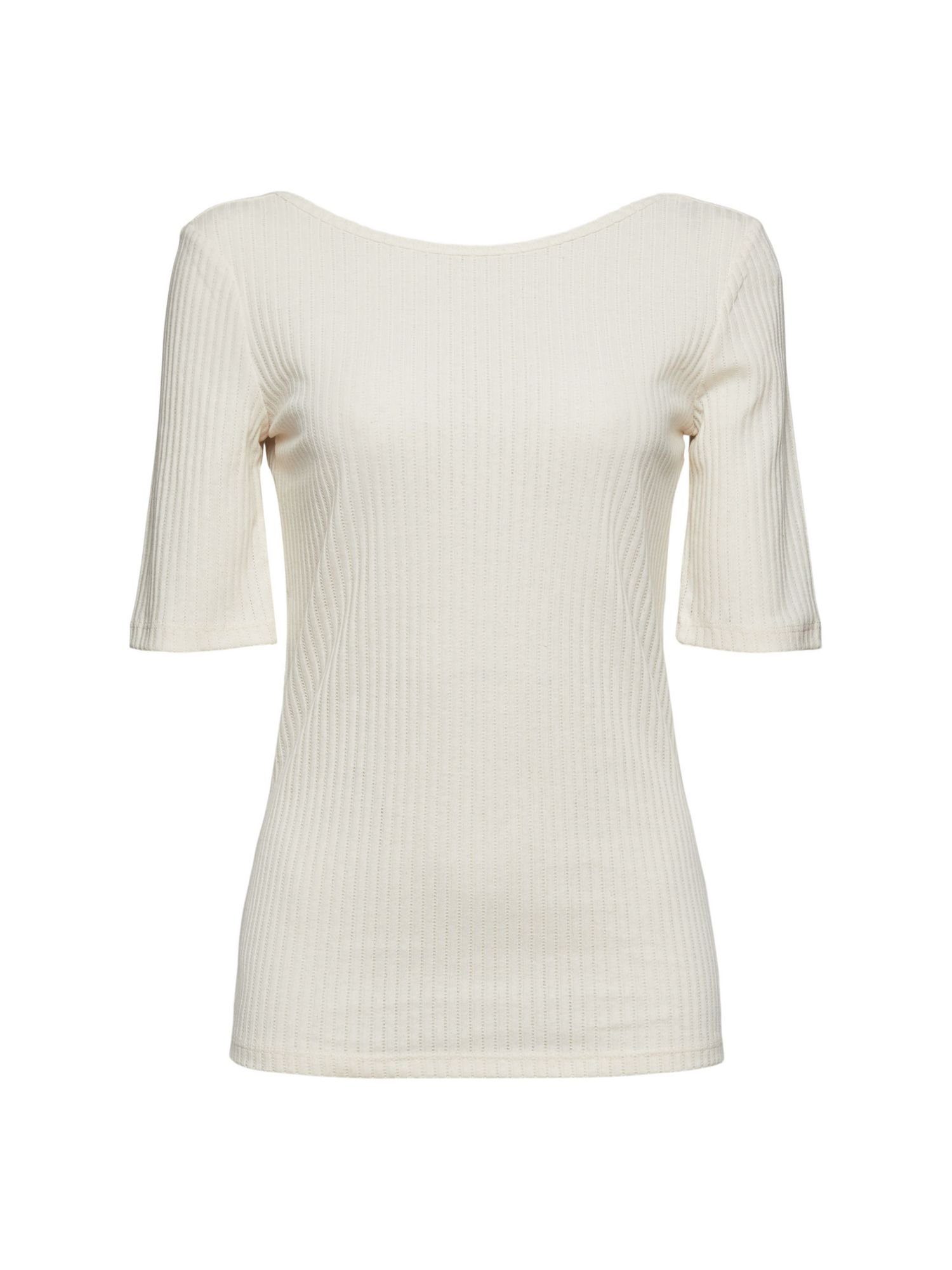 edc by Esprit T-Shirt Recycelt: T-Shirt mit Rückenausschnitt (1-tlg) OFF WHITE