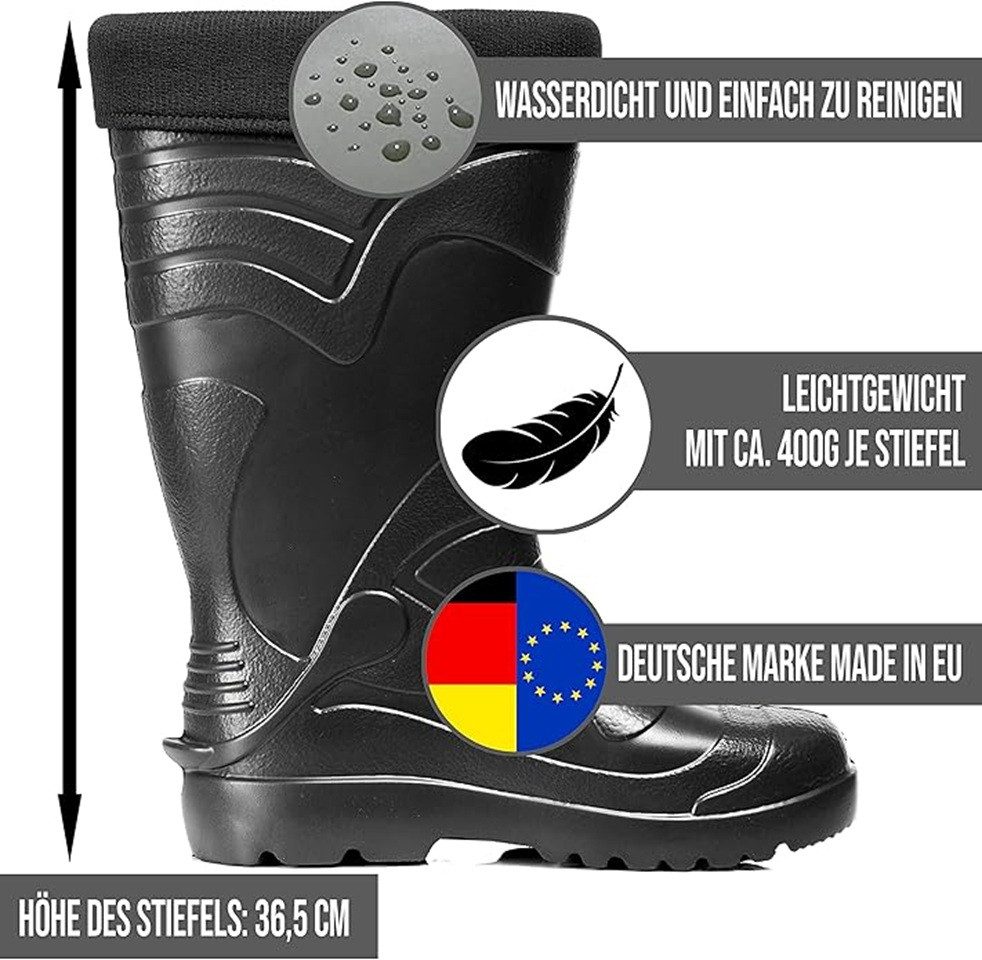 CLIMBR CLIMBR Ultraleichte gefütterte Gummistiefel Herren EVA Winter Arbeit Gummistiefel wasserdicht