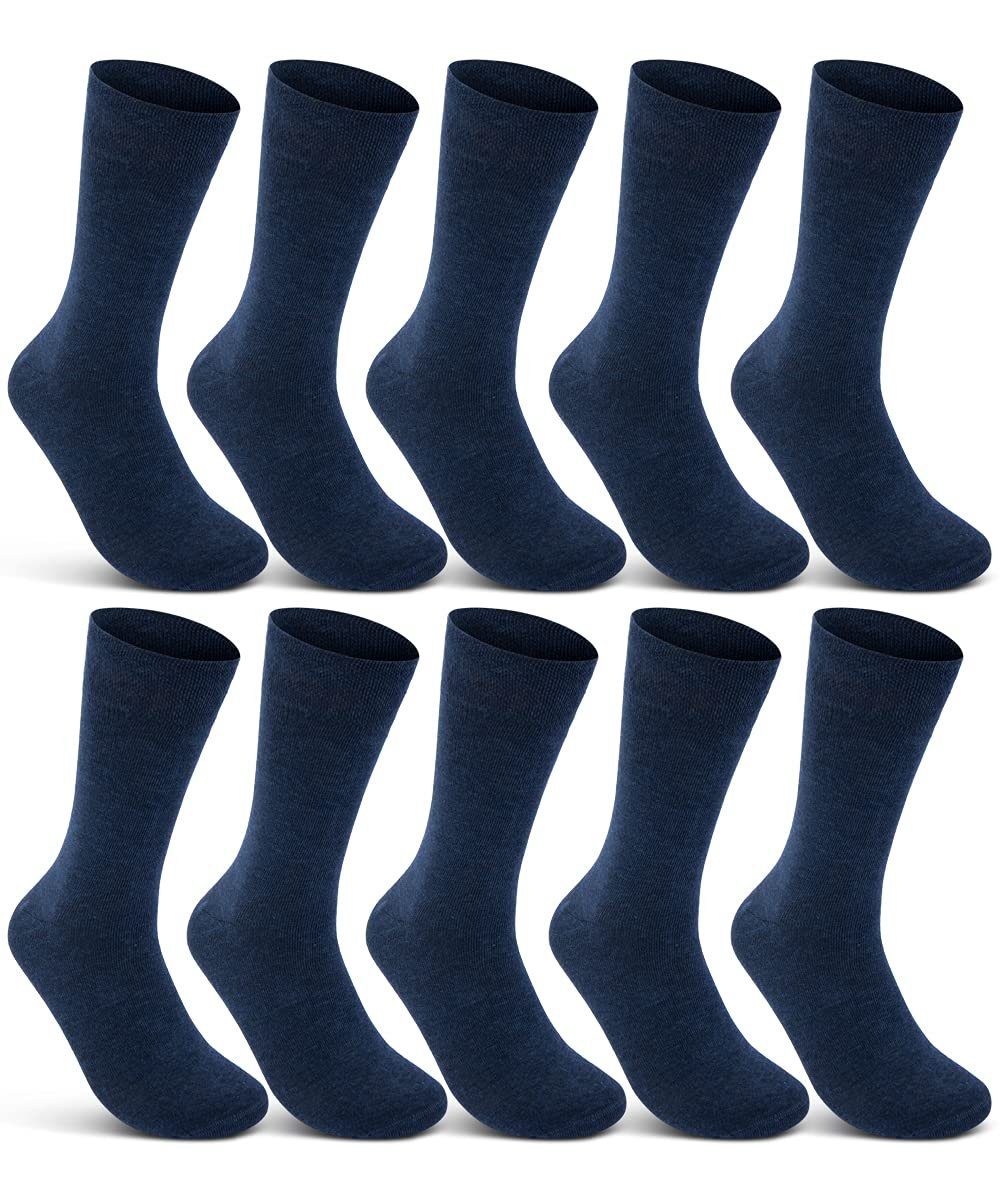 sockenkauf24 Basicsocken 10 Paar Socken Damen & Herren Business Socken Baumwolle Komfortbund (10 Paar, Jeans, 39-42) - 15922 WP