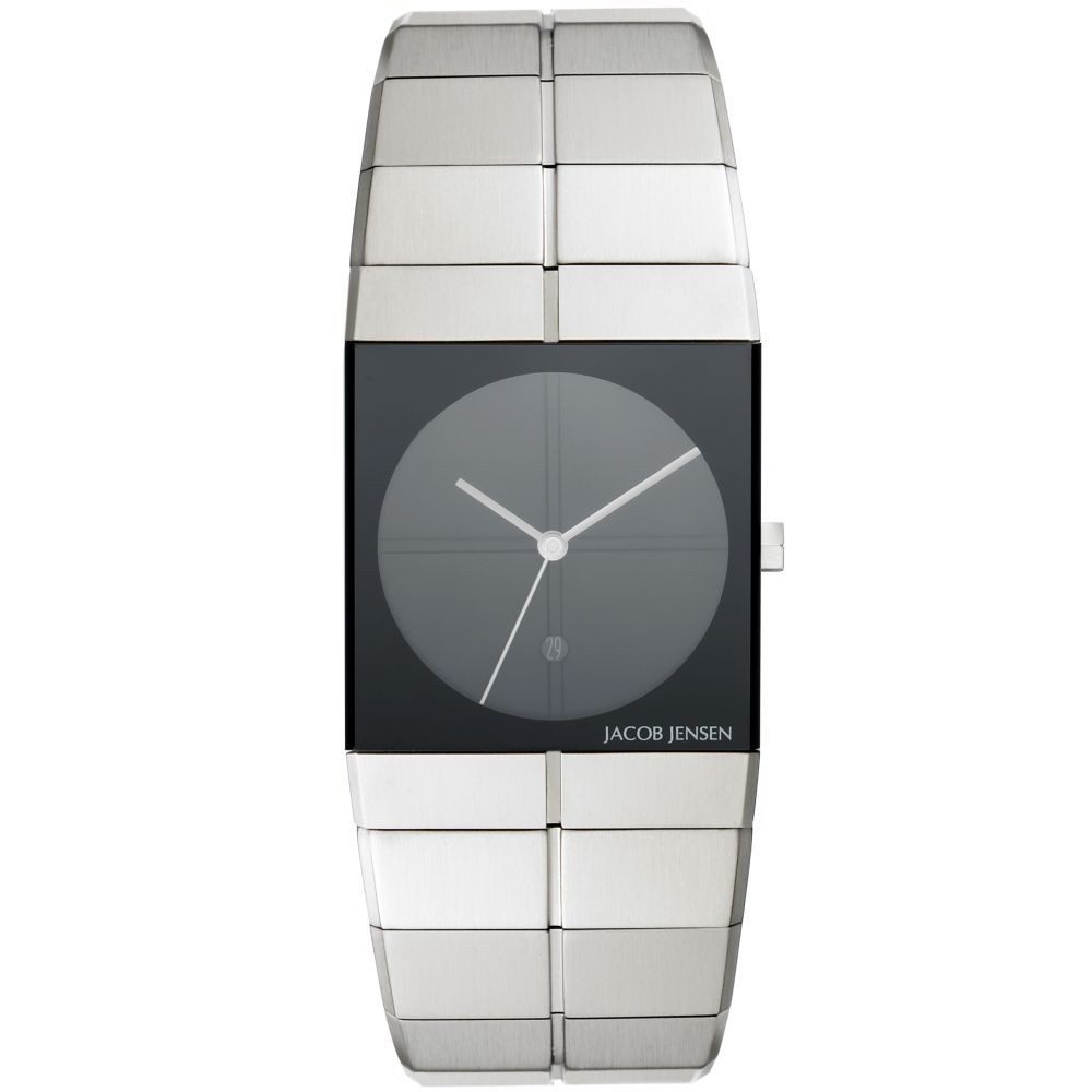 Jacob Jensen Quarzuhr JACOB JENSEN Herren Armbanduhr ICON SERIES 210 schwarz B. 30 mm