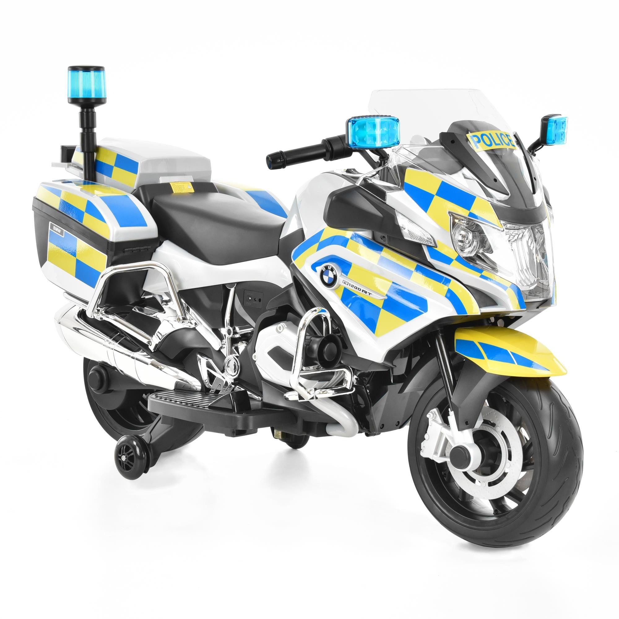 Elektro-Kindermotorrad BMW Police R1200RT mit Sirene und Blaulicht